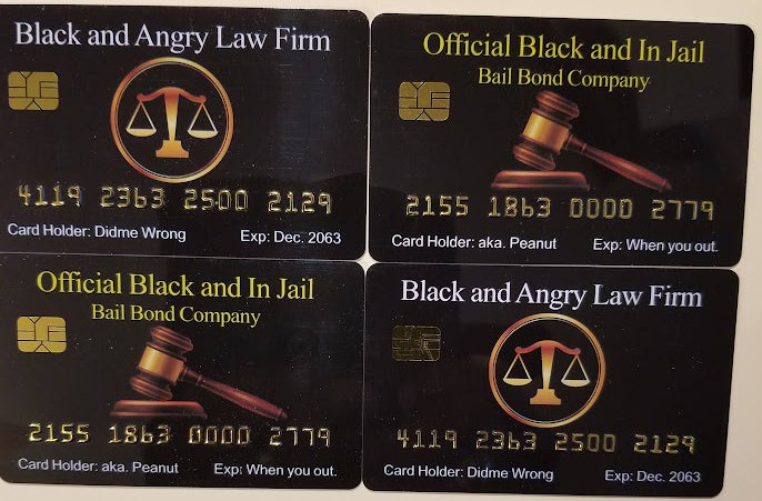 Official Black and In Jail Card™ Bail Bond Company (4 PACK) Free Shipping.