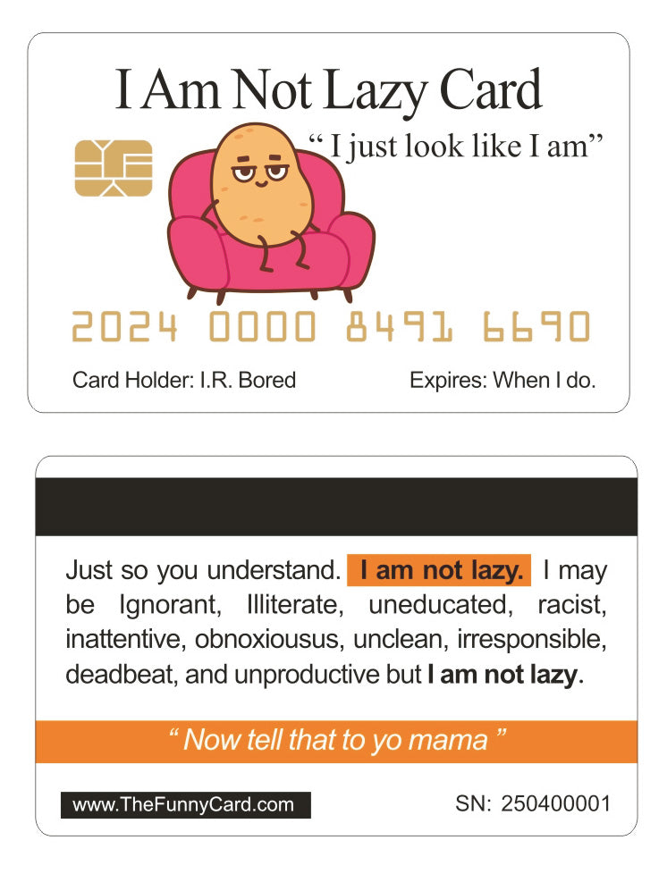 Official I Am Not Lazy Card™ (4 PACK) Free Shipping.