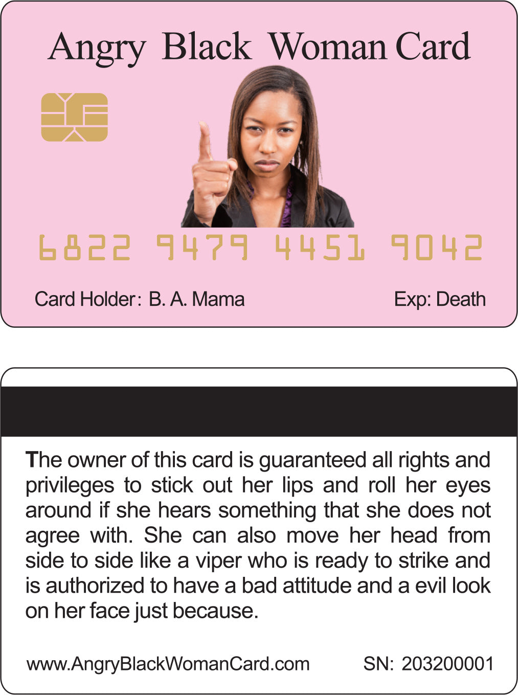Official Angry Black Woman Card™ Free Shipping..