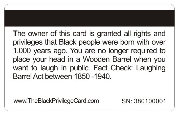 Official Black Privilege Card™ (4 PACK) Free Shipping..