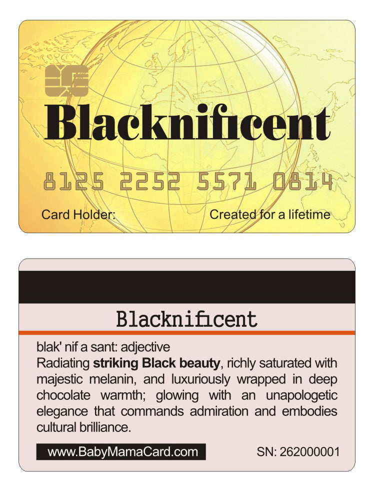 Official Blacknificent Card. 8 PACK (Free Shipping)