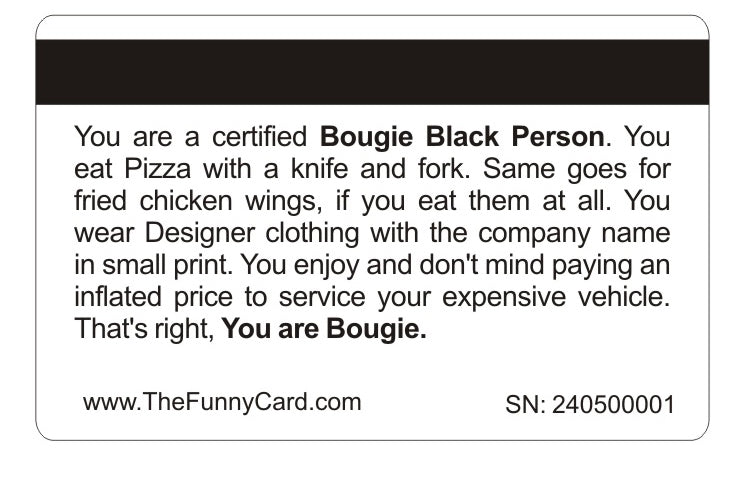 Official Bougie Black Person Card™ (8 PACK) Free Shipping..