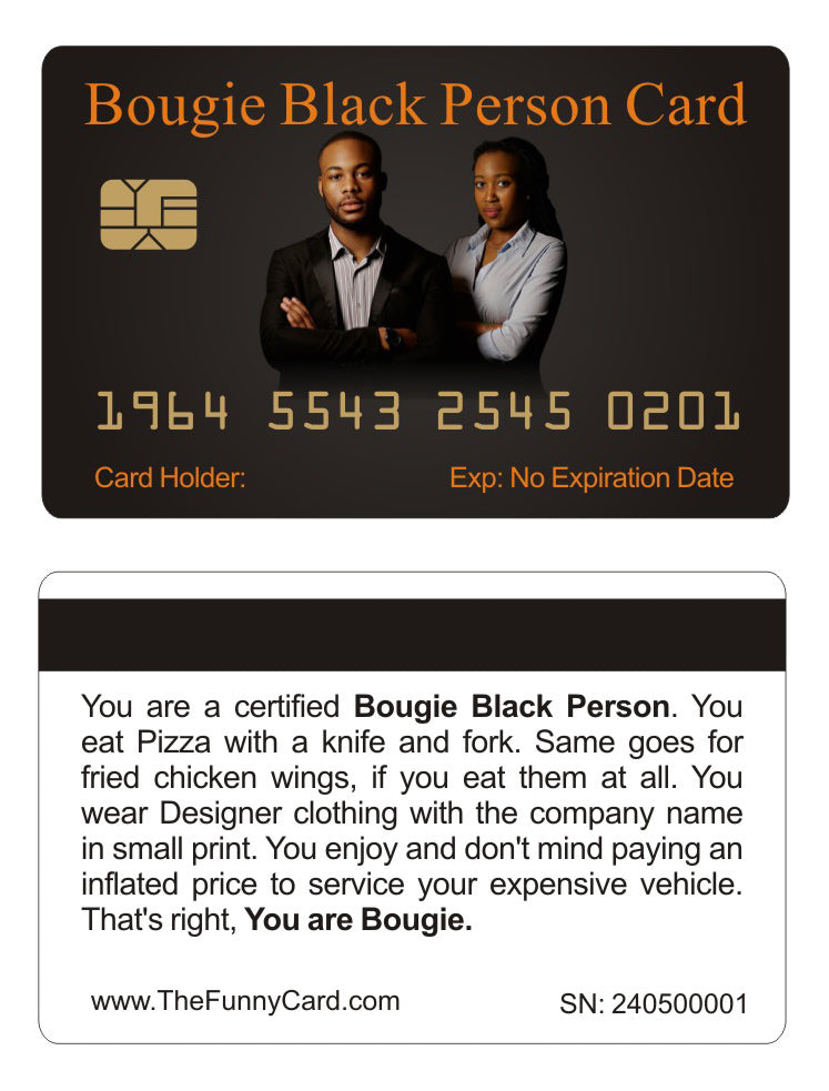 Official Bougie Black Person Card™ (4 PACK) Free Shipping..