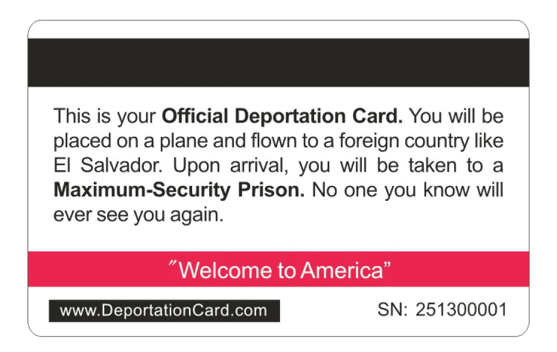 Official Deportation Card™ (4-9 PACK) Free Shipping. A