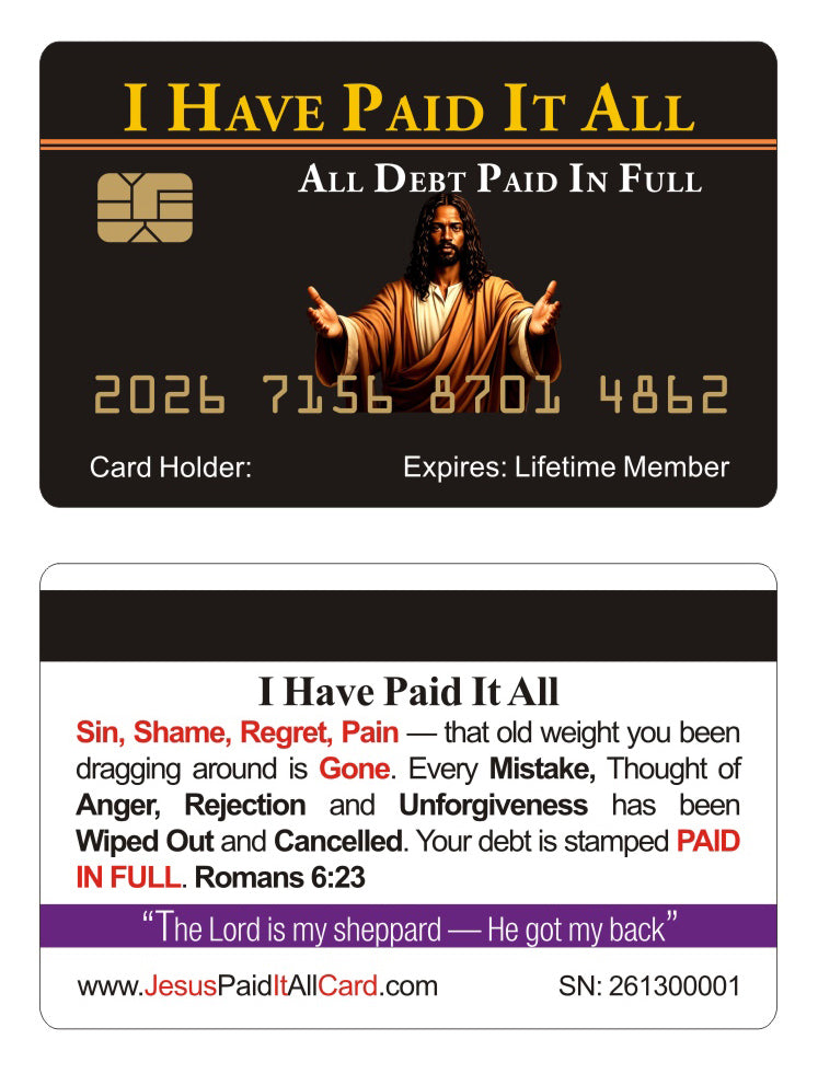 Official I Have Paid It All Card. 8 PACK (Free Shipping)