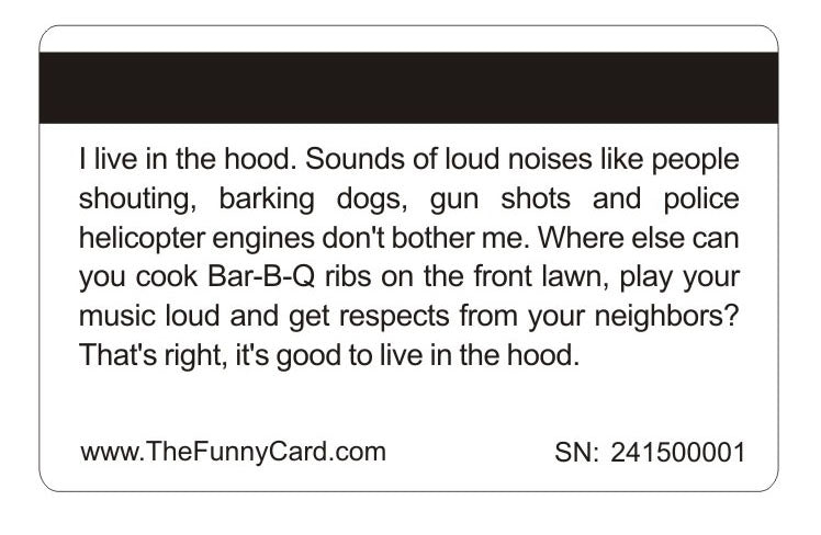 Official I Live In The Hood Card™ (4 PACK) Free Shipping..