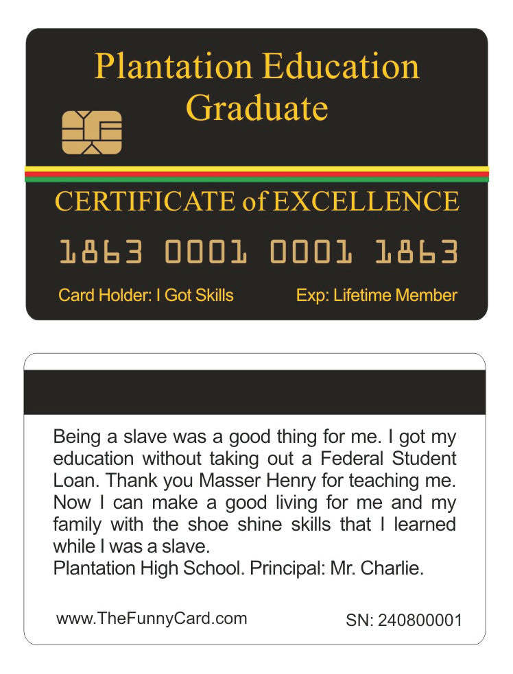 Official Plantation Education Graduate Card (8 PACK) Free Shipping