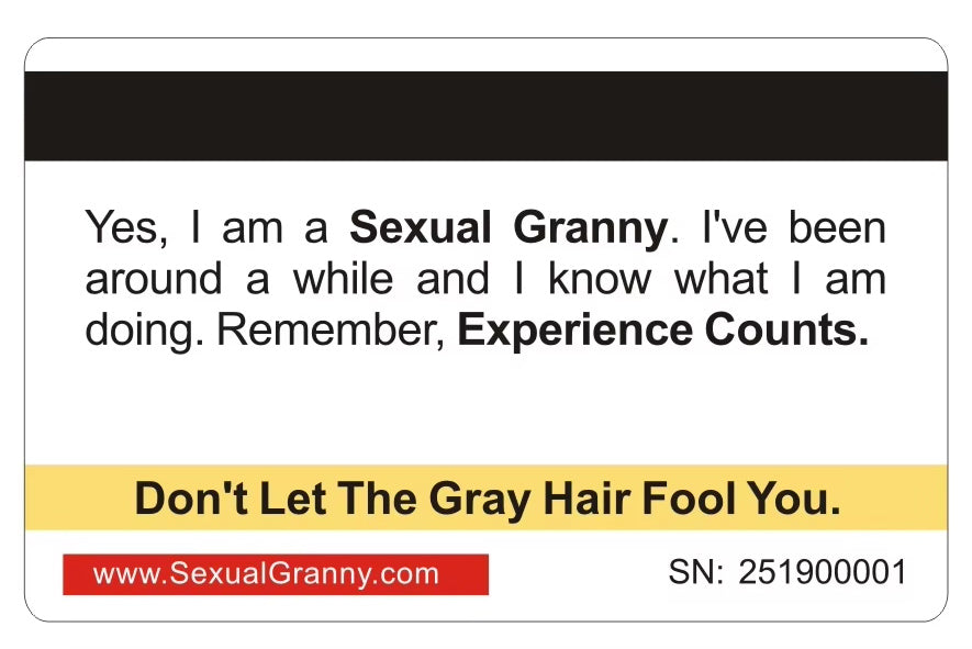 Official Sexual Granny Card (8 PACK) Free Shipping