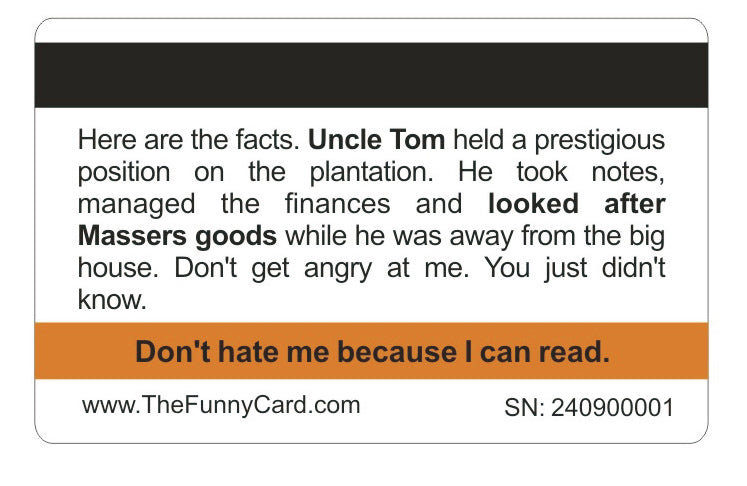 Official Uncle Tom Card (8 PACK) Free Shipping