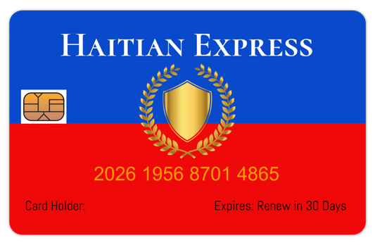 Official Haitian Express Card. 8 PACK  (Free Shipping)