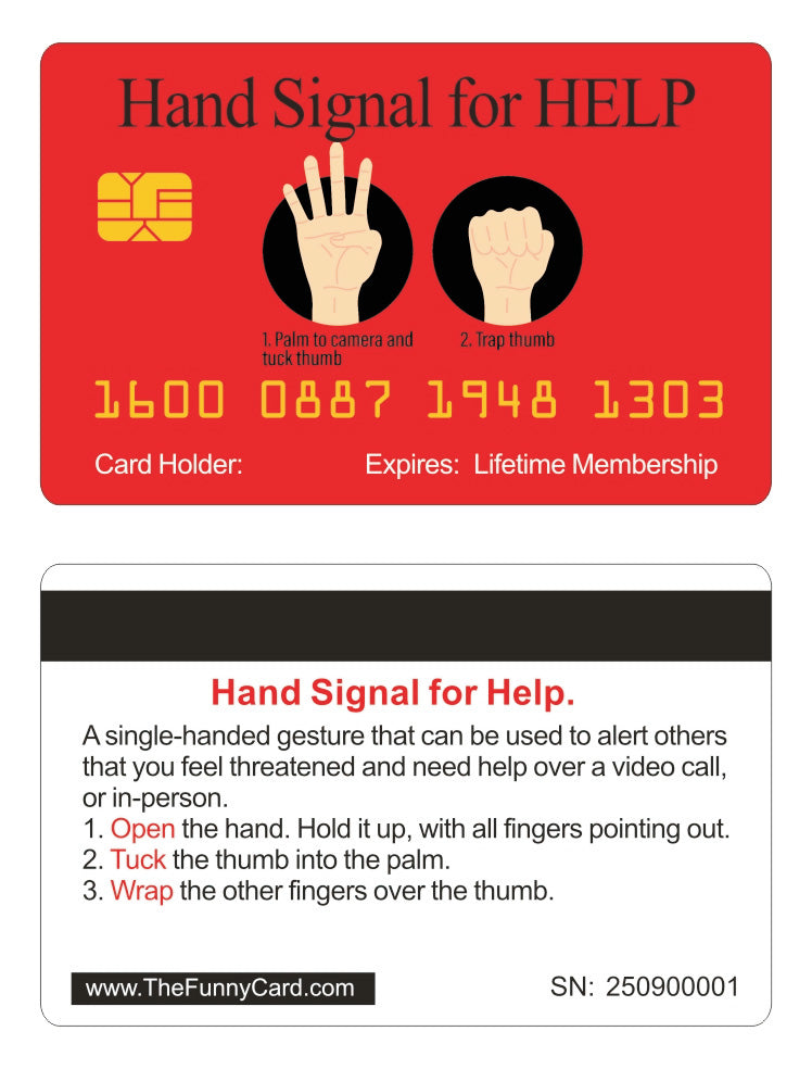 Help Notification Card Official Hand Signal For HELP Card™ (8 PACK) Free Shipping. – Baby Mama ...