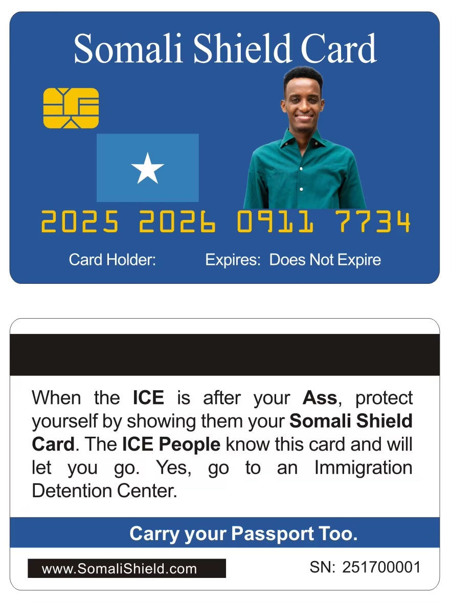 Official Somali Shield Card (8 PACK) Free Shipping