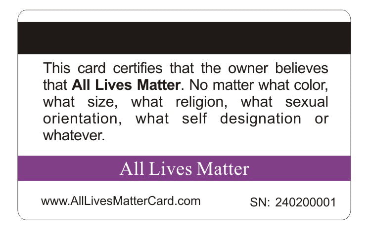 Official All Lives Matter Card™ (4 PACK) Free Shipping..