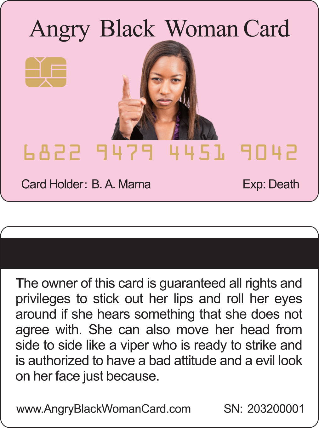 Official Angry Black Woman Card™  Free Shipping