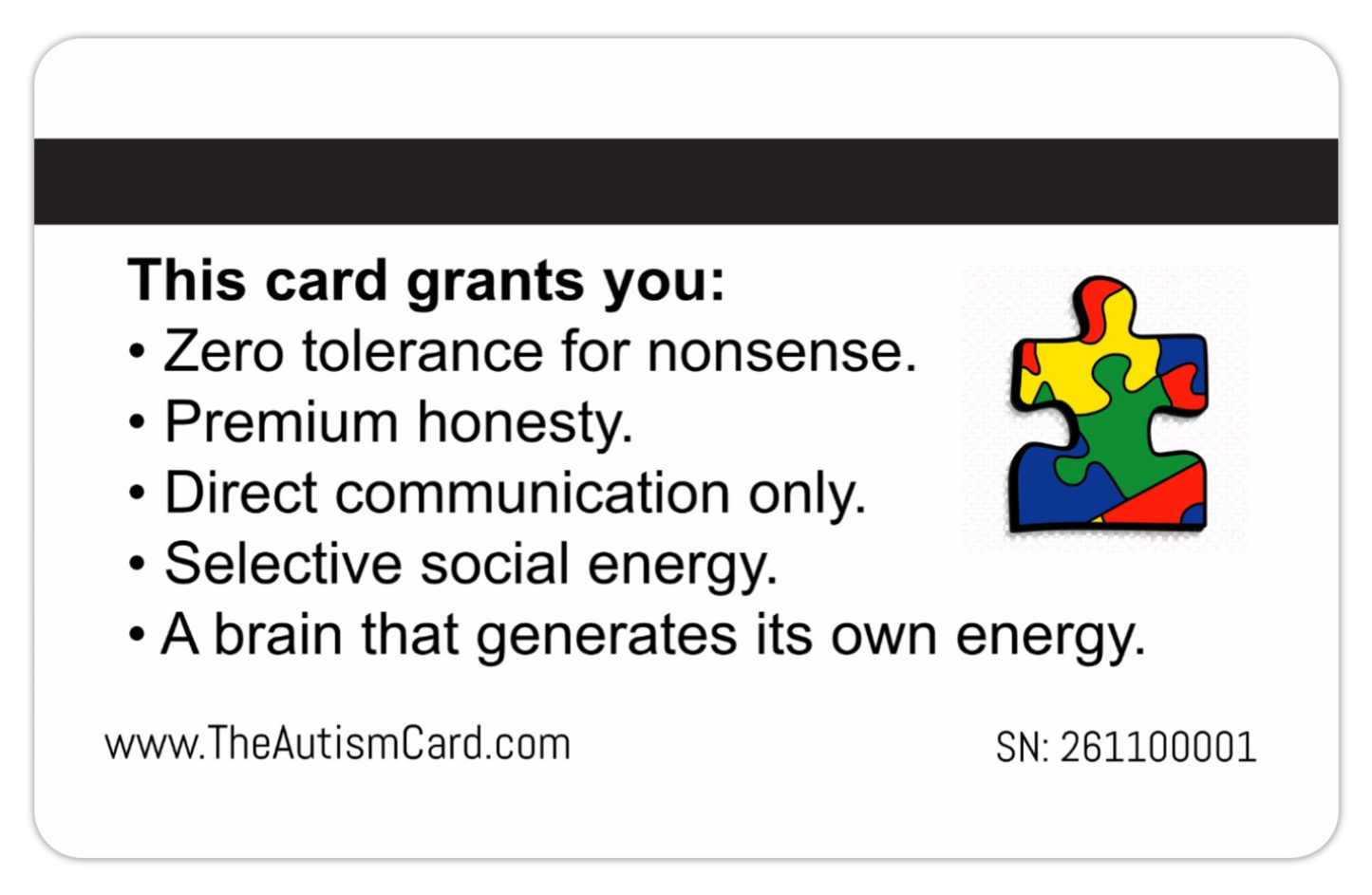 Official Aromabug: Autism Card. 8 PACK (Free Shipping)
