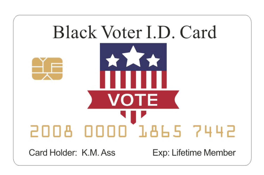 Official Black Voter I.D. Card™ (4 PACK) Free Shipping..