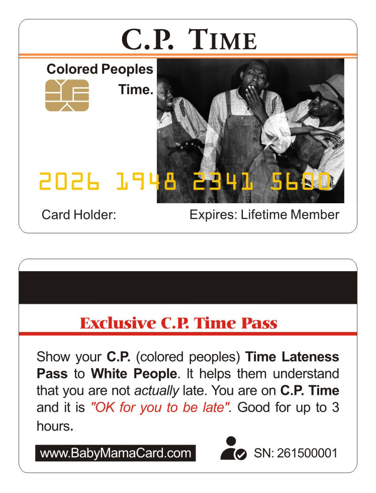 Official C.P. Time Card. 8 PACK  (Free Shipping)