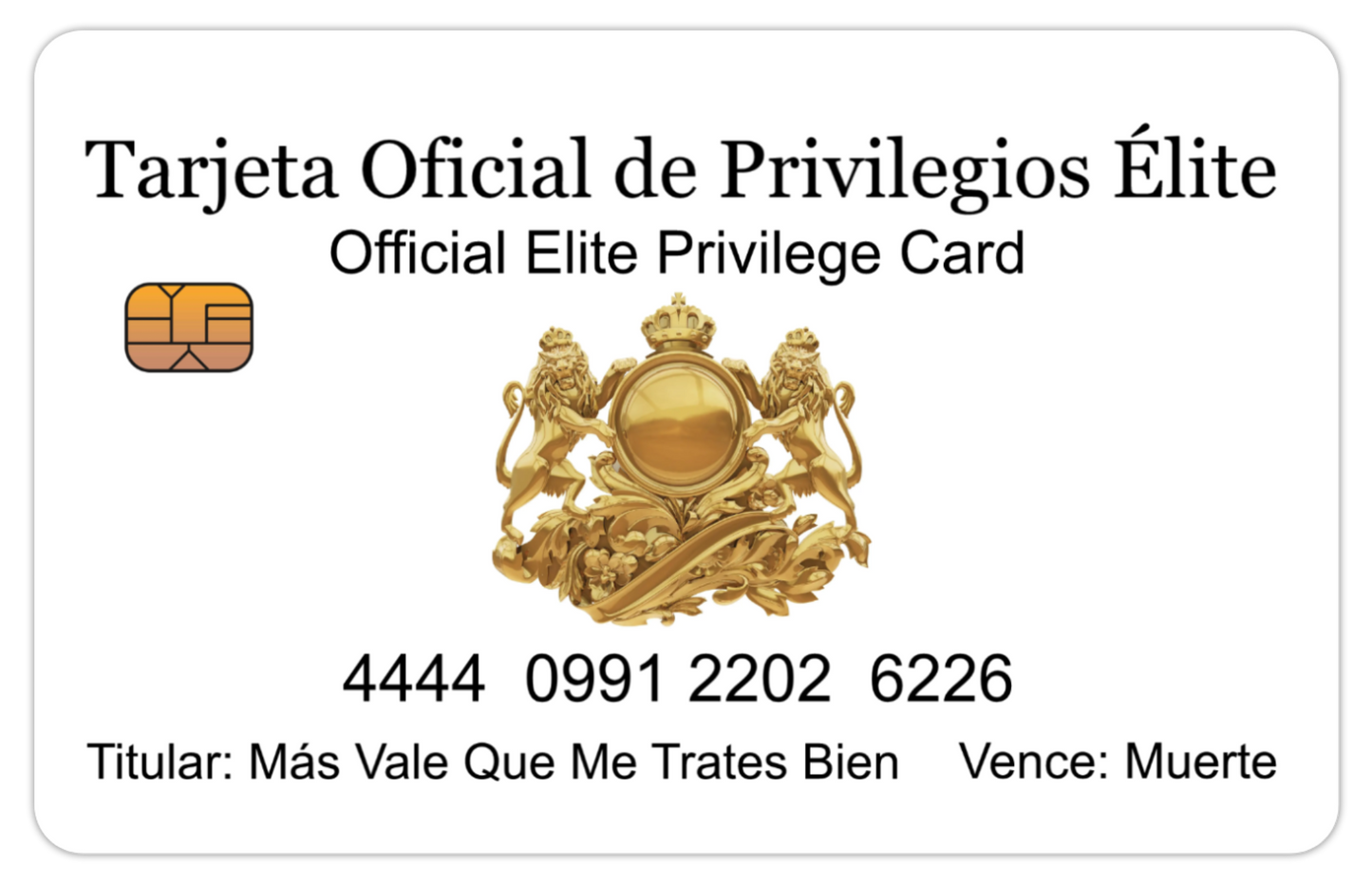 Official Elite Privilege Card SPANISH. 8 PACK (Free Shipping)