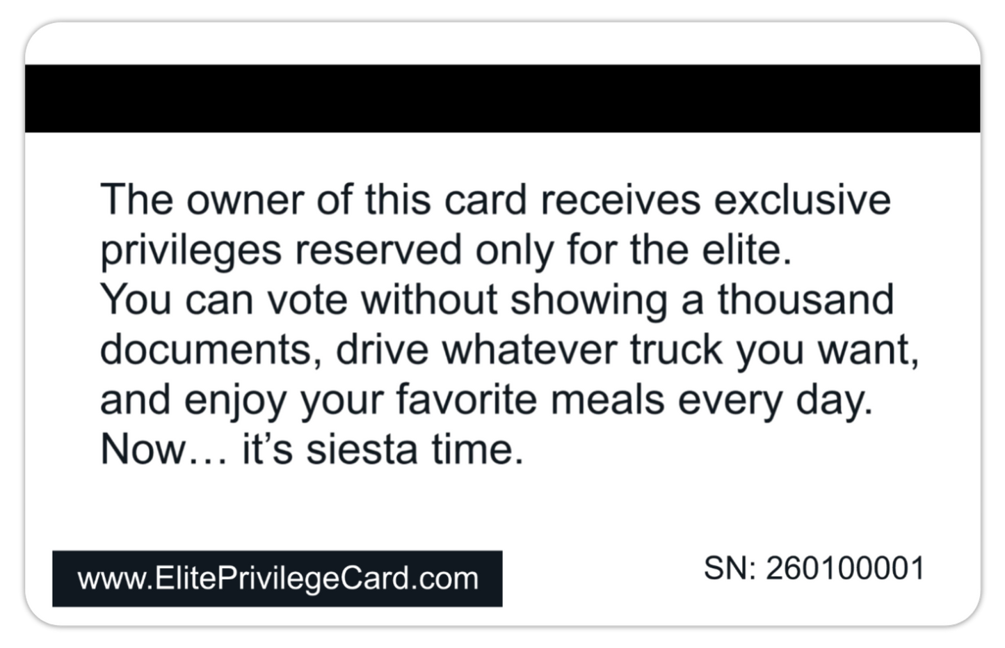 Official Elite Privilege Card SPANISH. 8 PACK (Free Shipping)