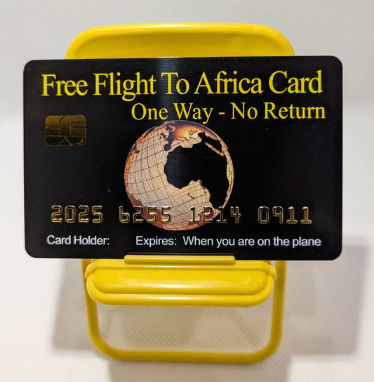 Official Free Flight To Africa Card™ (8 PACK) Free Shipping.