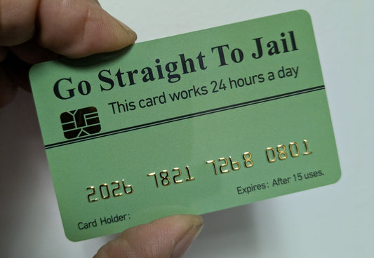 Official Go Straight To Jail Card. 8 PACK (Free Shipping)