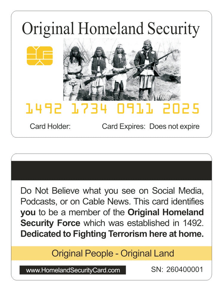Official Homeland Security Card (8 PACK) Free Shipping