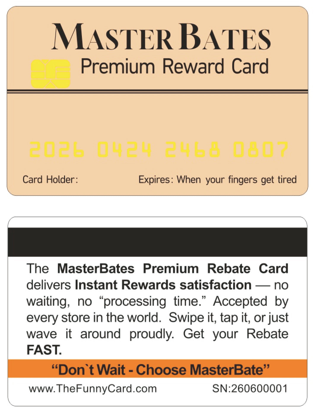 Official Master Bates Reward Card 8 PACK (Free Shipping).