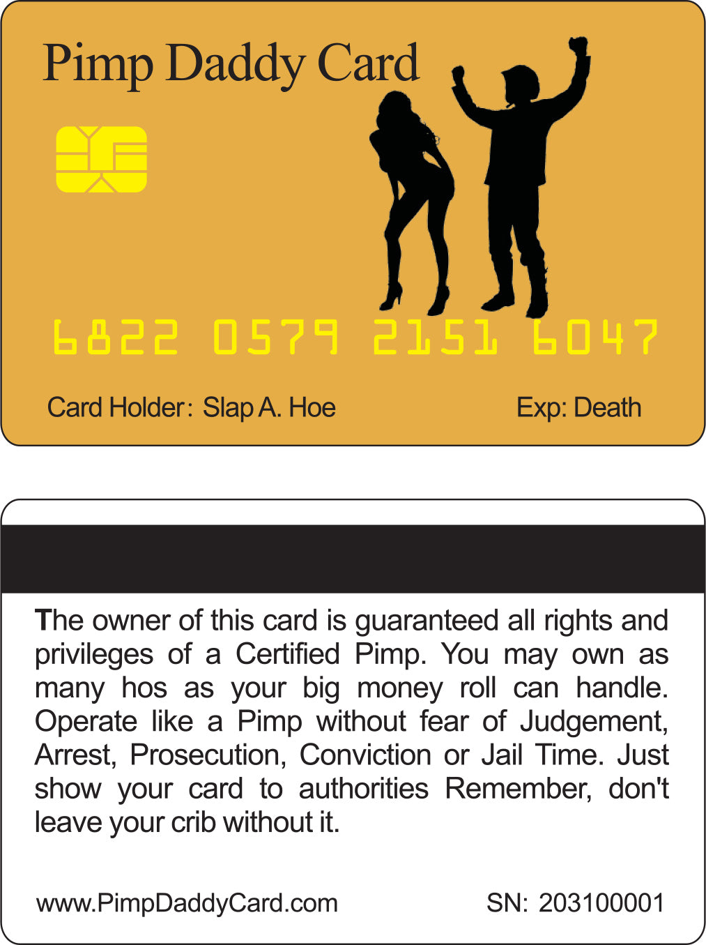 Official Hoochie Mama and Pimp Daddy Card™ (4 PACK) Free Shipping