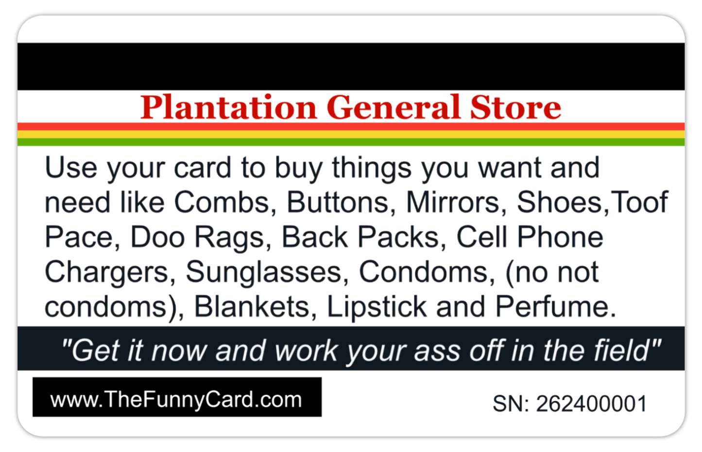 Plantation General Store Card: 8 PACK  (Free Shipping)