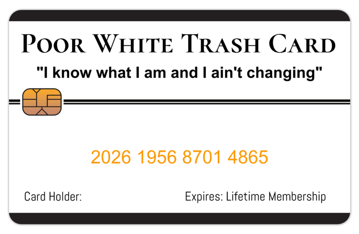 Official Aromabug: Poor White Trash Card. 8 PACK  (Free Shipping)