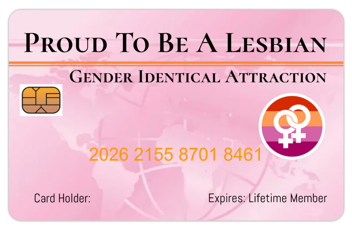 Official Proud To Be A Lesbian Card. 8 PACK  (Free Shipping)