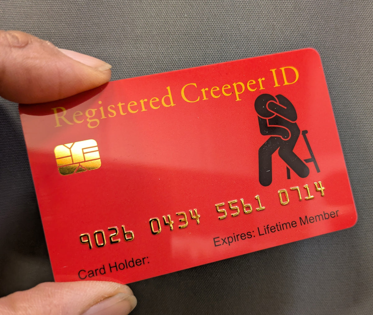 Official Registered Creeper Card. 8 PACK  (Free Shipping)