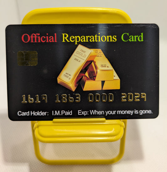 Official Reparations Card™ (8-18 PACK) Free Shipping.