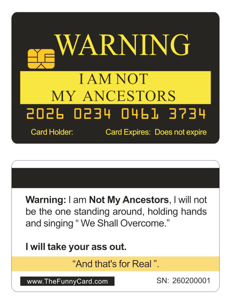 Official Warning Card (8 PACK) Free Shipping