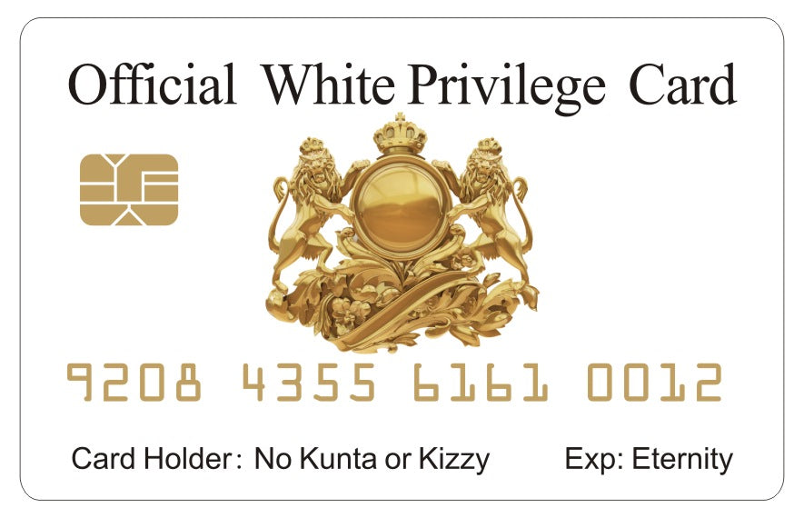 Official White Privilege Card™ (4-9 PACK) Free Shipping.