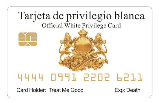 Official White Privilege SPANISH Card™  (4 PACK) Free Shipping.