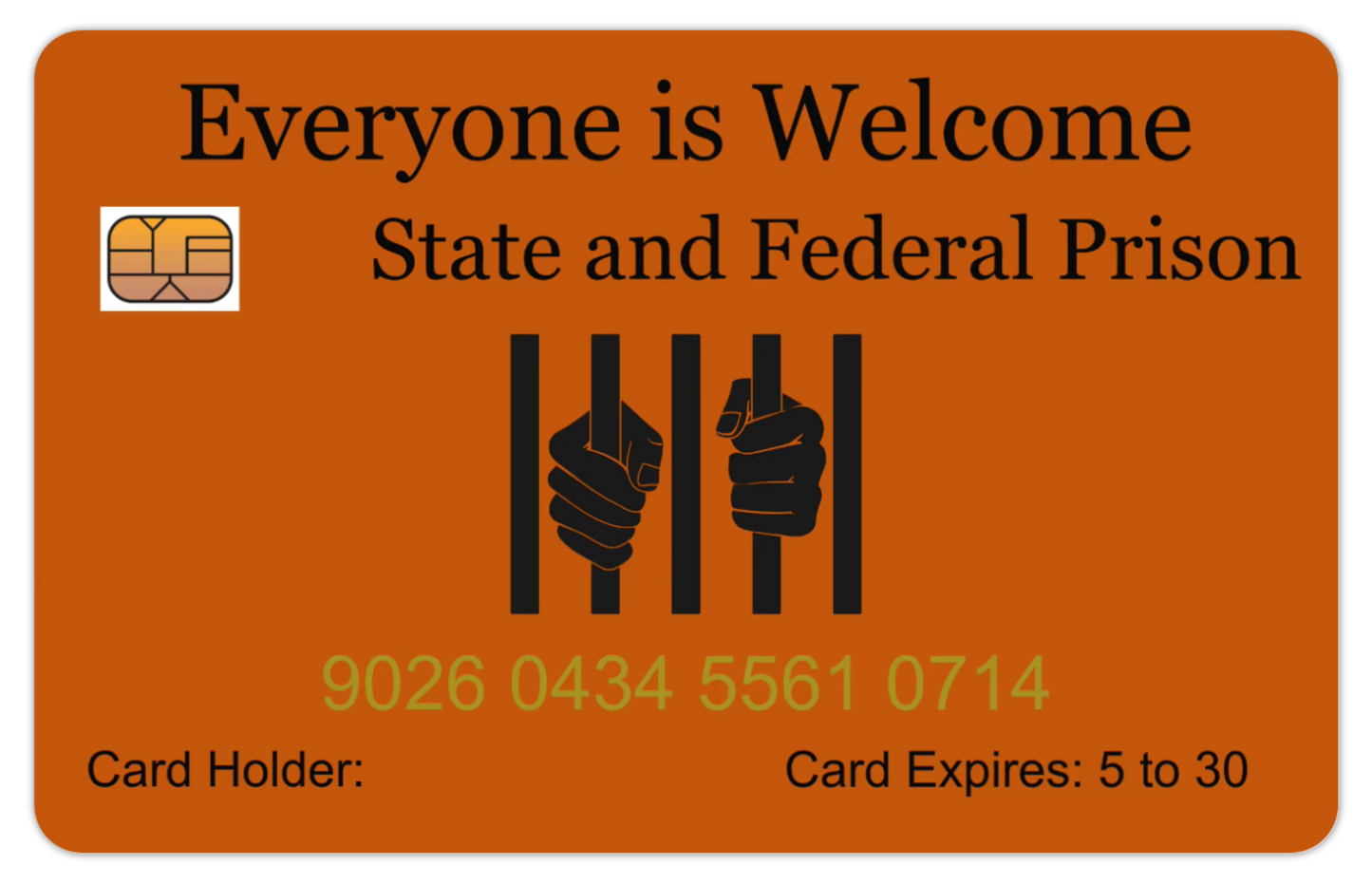 Official Everyone is Welcome Card. 8 PACK  (Free Shipping)