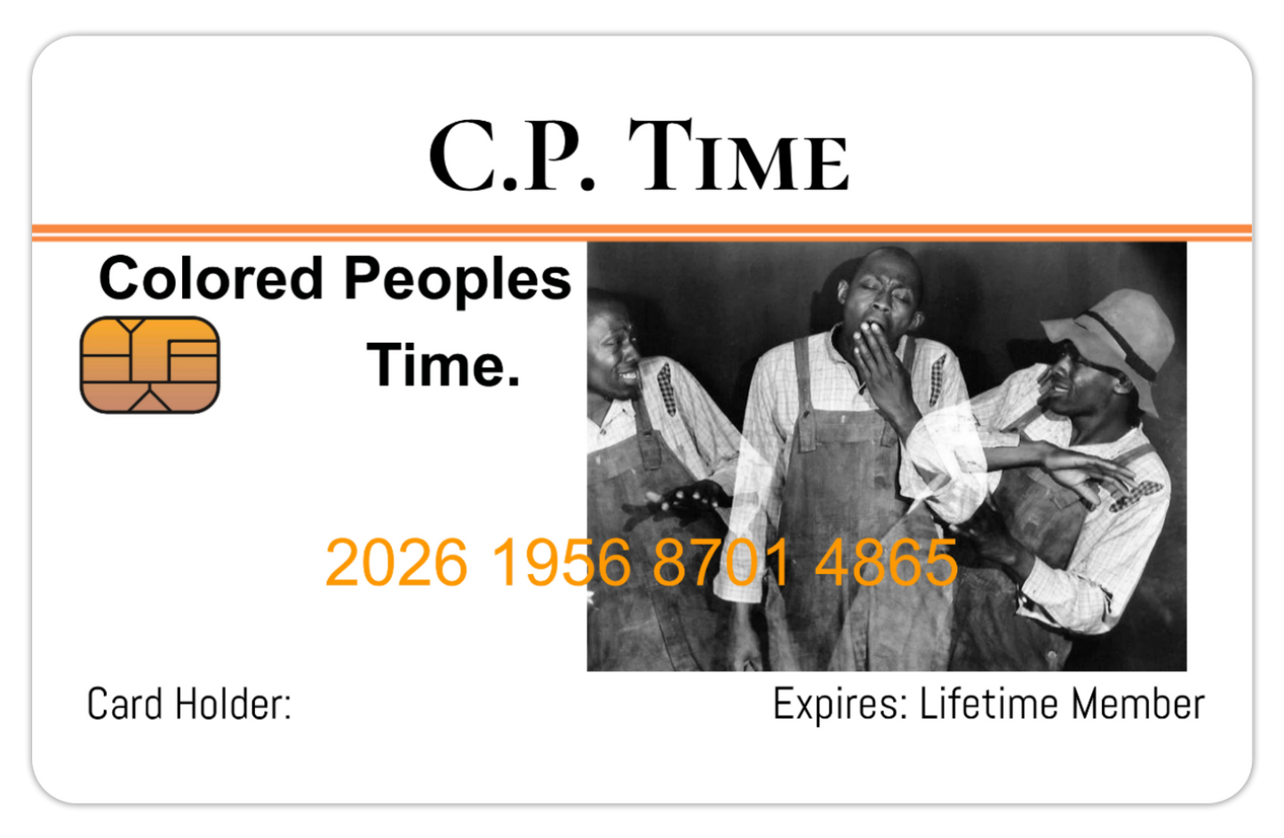 Official C.P. Time Card. 8 PACK  (Free Shipping)