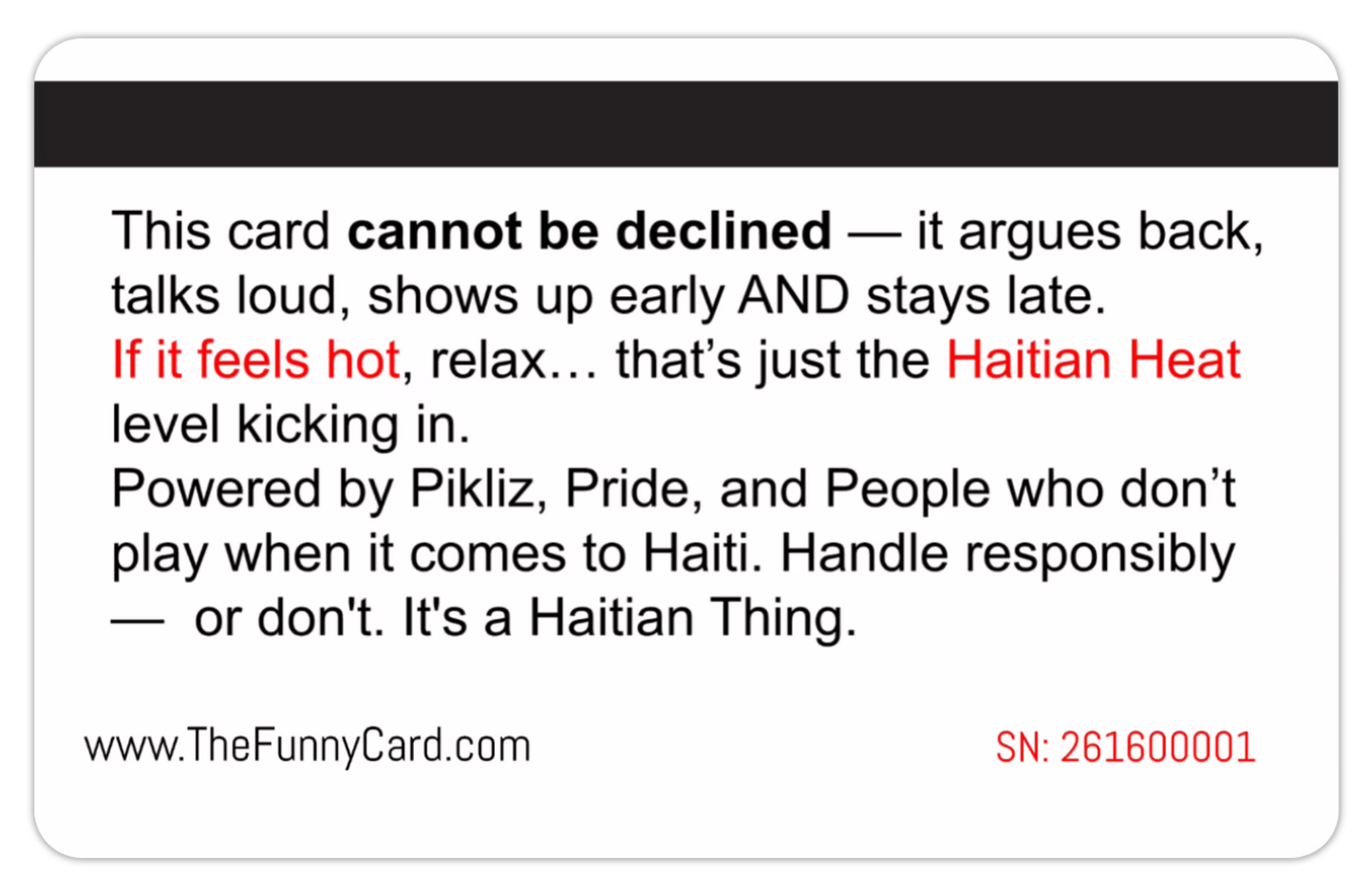 Official Haitian Express Card. 8 PACK  (Free Shipping)